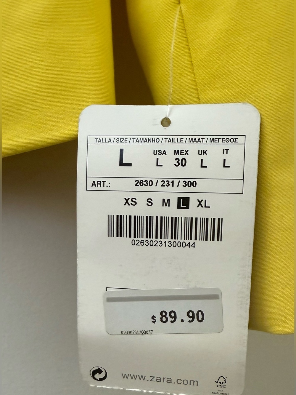 NEW! Zara Bright Yellow Single-Button Blazer NEW WITH TAGS! Sz Large - Picture 2 of 4